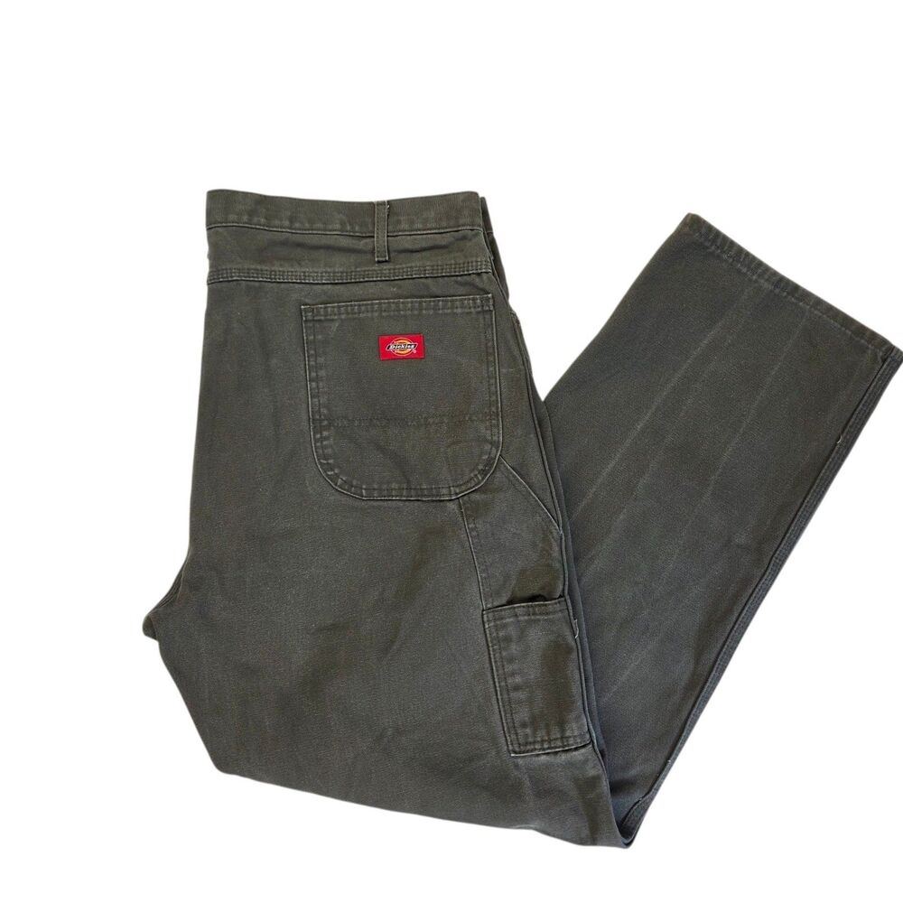 Dickies Carpenter Work Pants Gray Men's 42x32 Canvas Utility Workwear